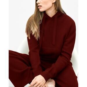 NEW JUMPER1234 merino oversize hoodie in burgundy